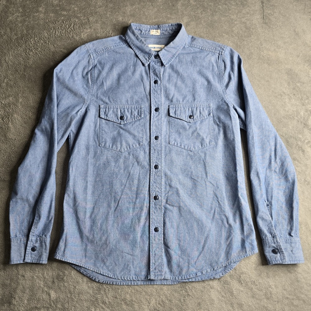 Taylor Stitch Shirt Womens Small Blue L/S Button Up USA Chambray Denim Style